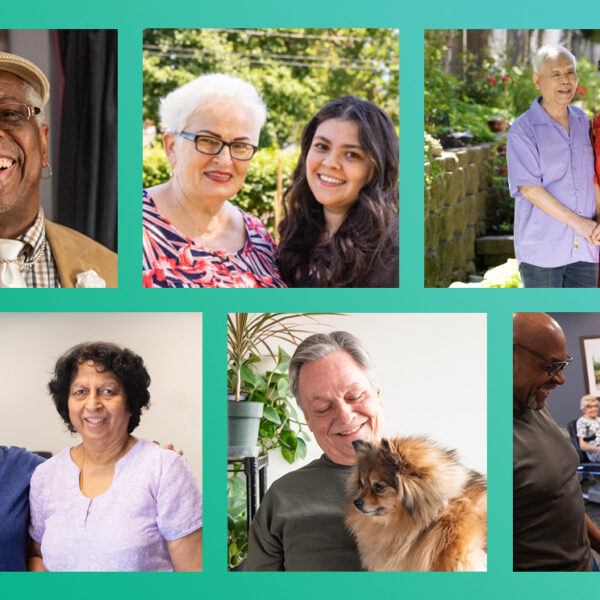 130 years of ELC logo and smiling faces of staff and residents